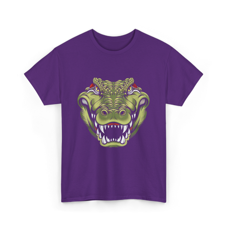 Crocodile Head Art Crocodile T-Shirt - Purple