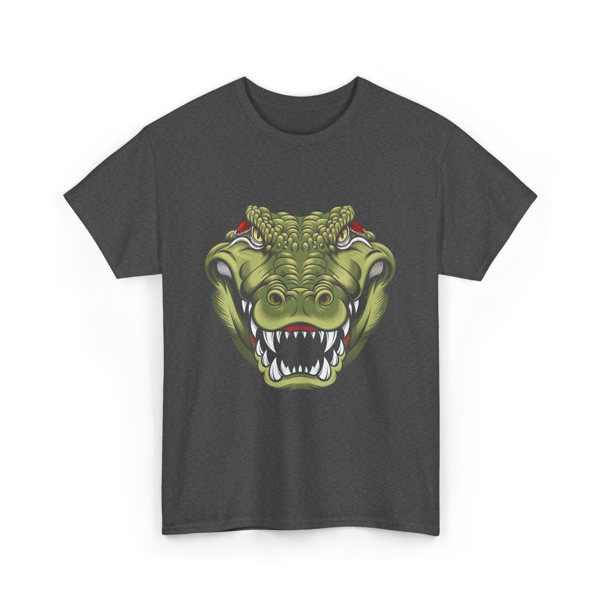 Crocodile Head Art Crocodile T-Shirt - Dark Heather