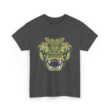 Crocodile Head Art Crocodile T-Shirt - Dark Heather