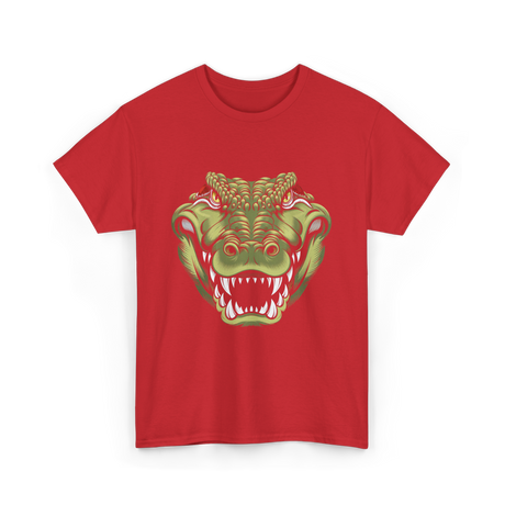 Crocodile Head Art Crocodile T-Shirt - Red