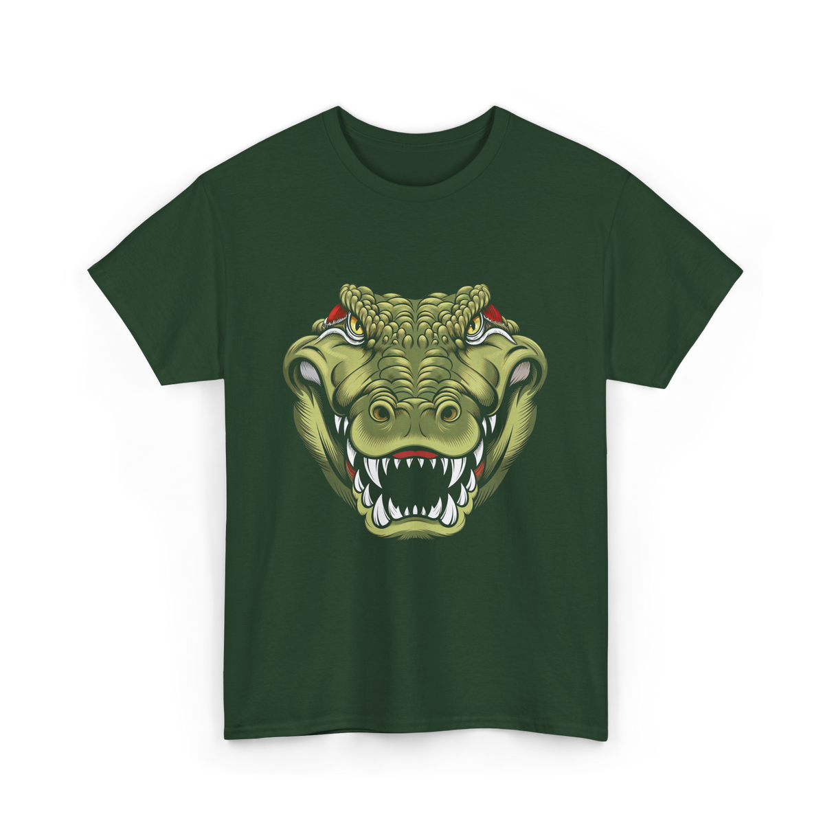 Crocodile Head Art Crocodile T-Shirt - Forest Green