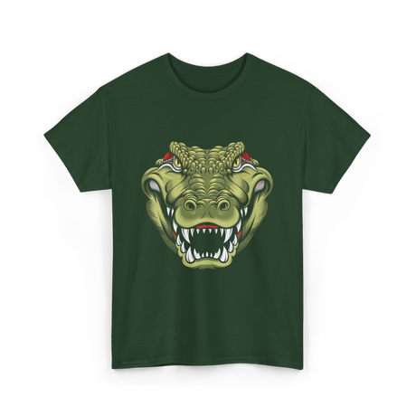 Crocodile Head Art Crocodile T-Shirt - Forest Green