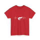 Crocodile Heartbeat Gator Animal Lover T-Shirt - Red