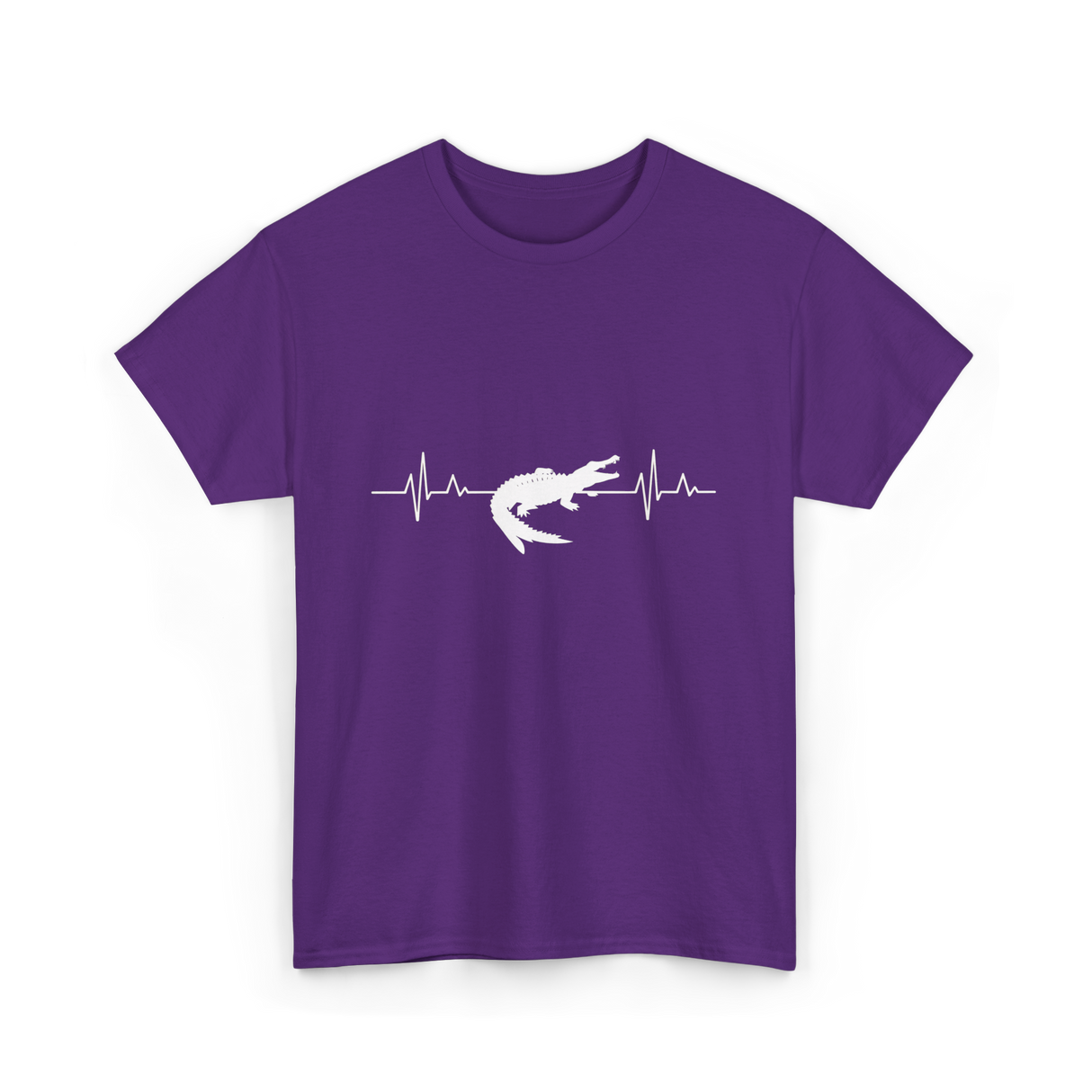 Crocodile Heartbeat Gator Animal Lover T-Shirt - Purple