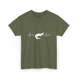 Crocodile Heartbeat Gator Animal Lover T-Shirt - Military Green