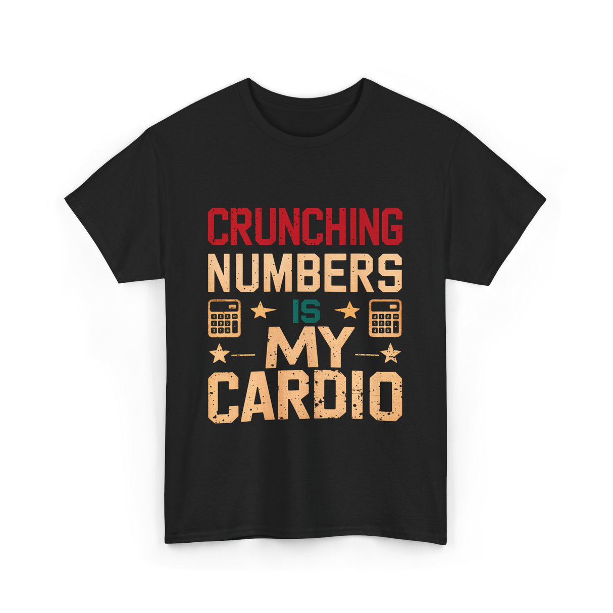 Crunching Numbers Cardio Calculator T-Shirt - Black