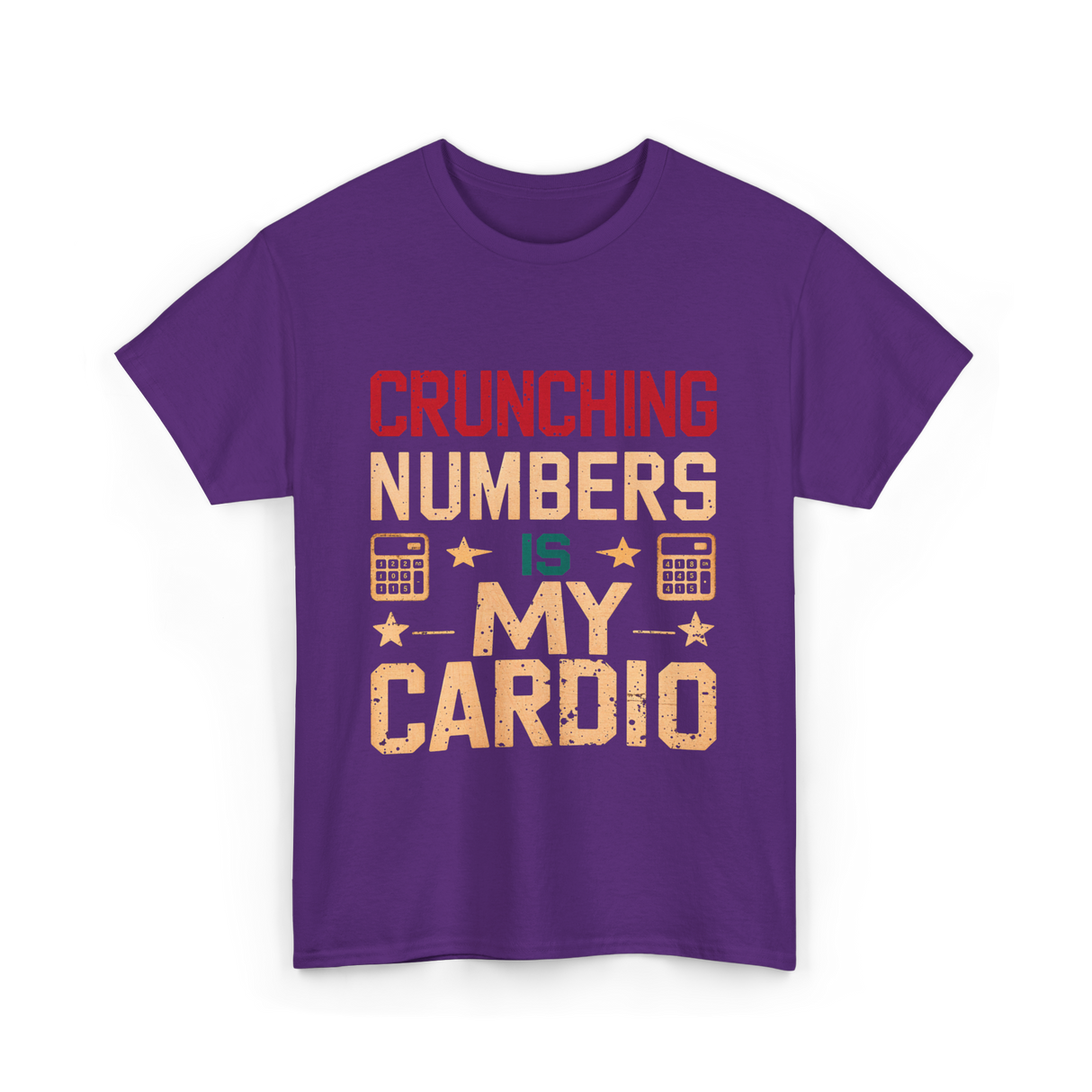 Crunching Numbers Cardio Calculator T-Shirt - Purple
