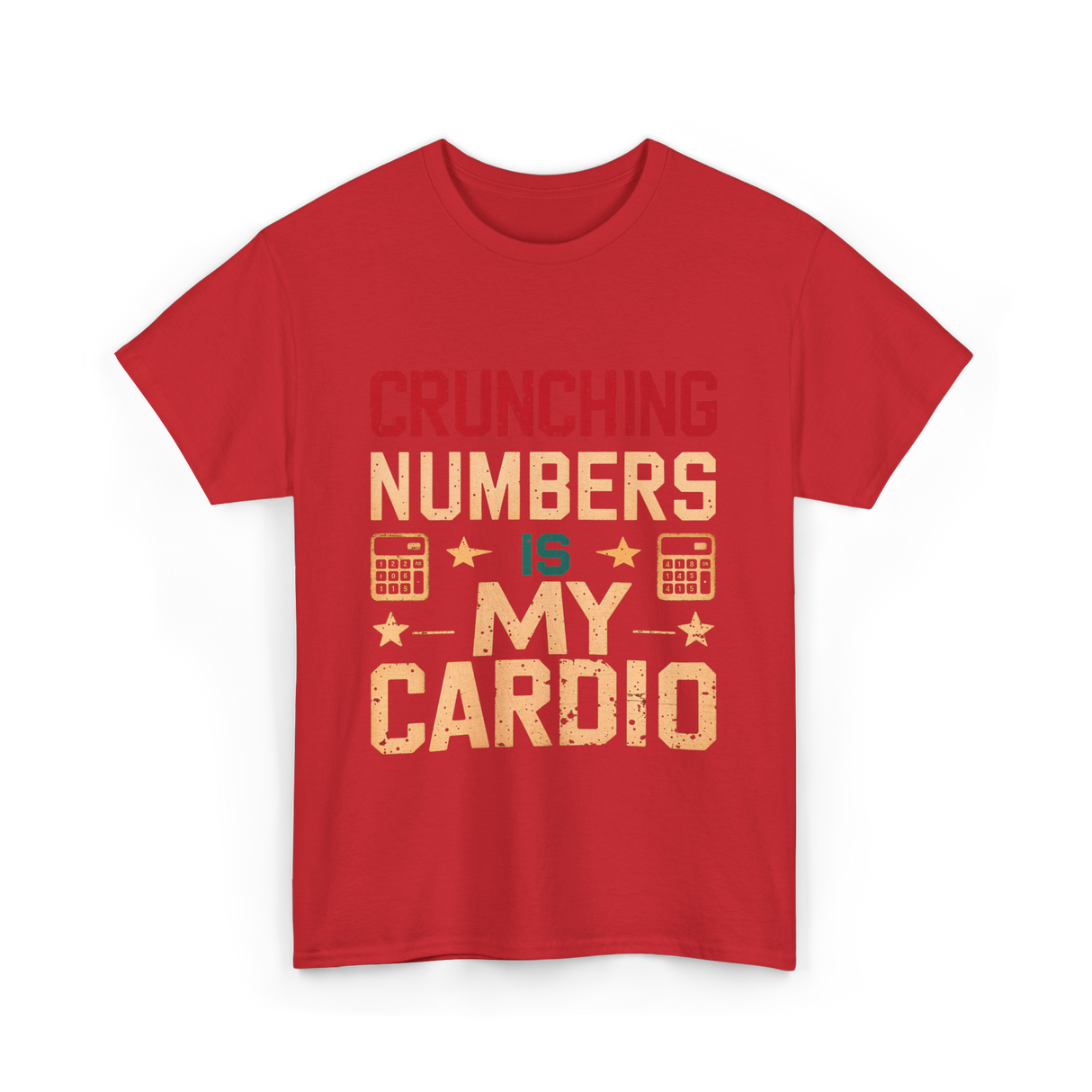 Crunching Numbers Cardio Calculator T-Shirt - Red