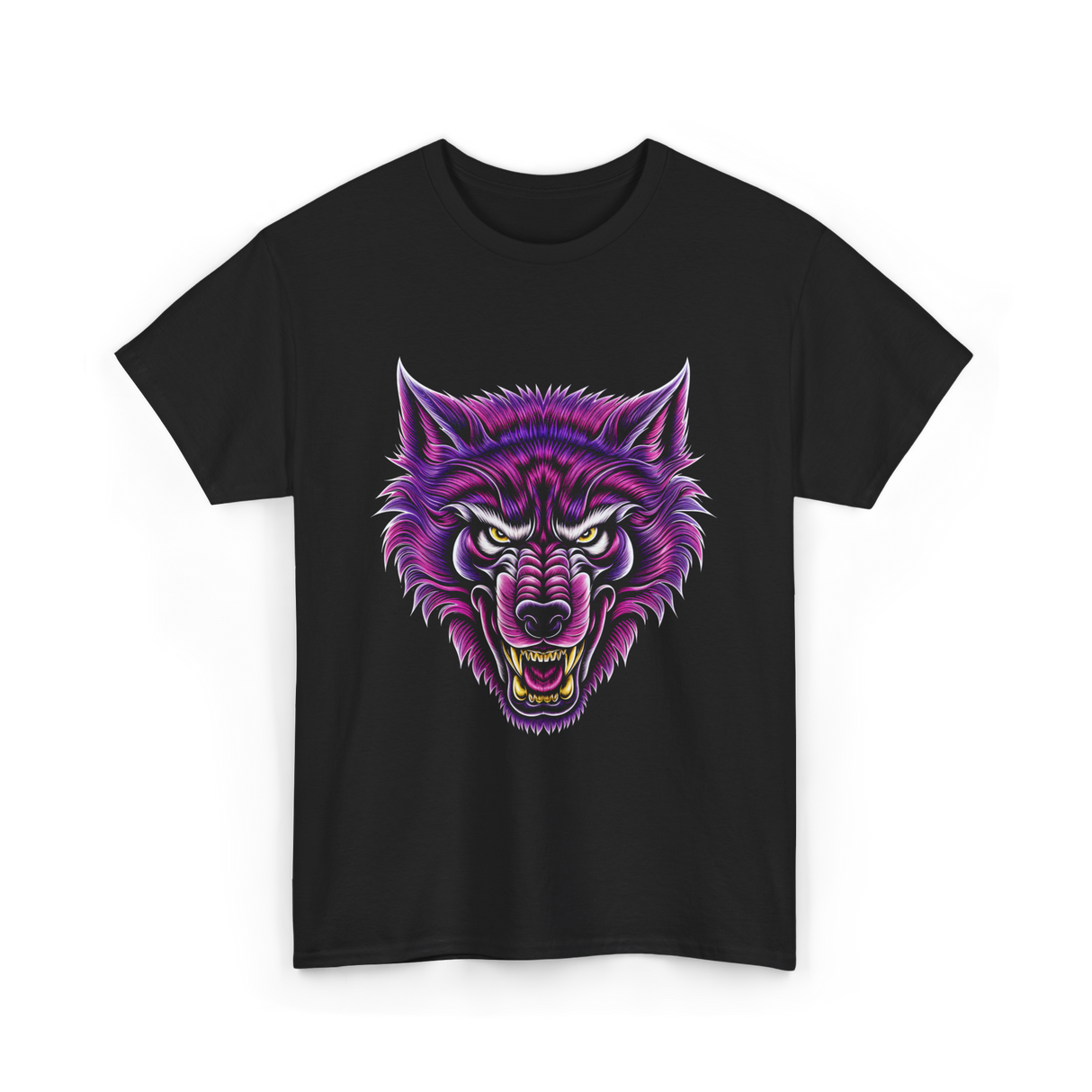 Cryptid Werewolf Head Mythical Creature T-Shirt - Black