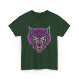 Cryptid Werewolf Head Mythical Creature T-Shirt - Forest Green