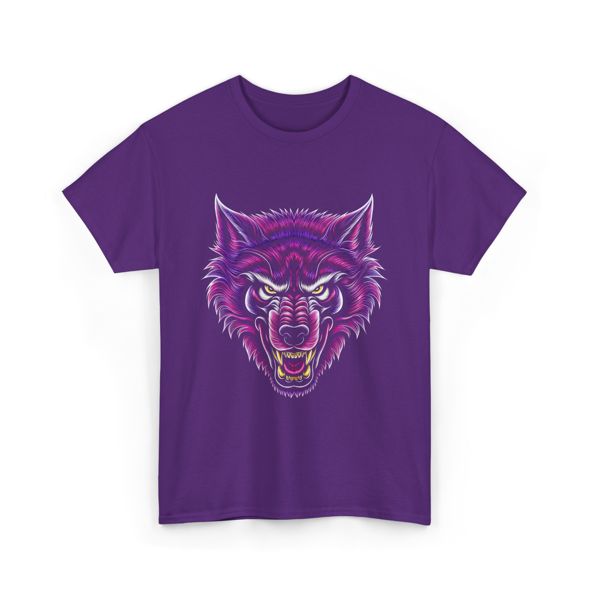 Cryptid Werewolf Head Mythical Creature T-Shirt - Purple