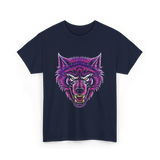 Cryptid Werewolf Head Mythical Creature T-Shirt - Navy