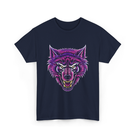 Cryptid Werewolf Head Mythical Creature T-Shirt - Navy