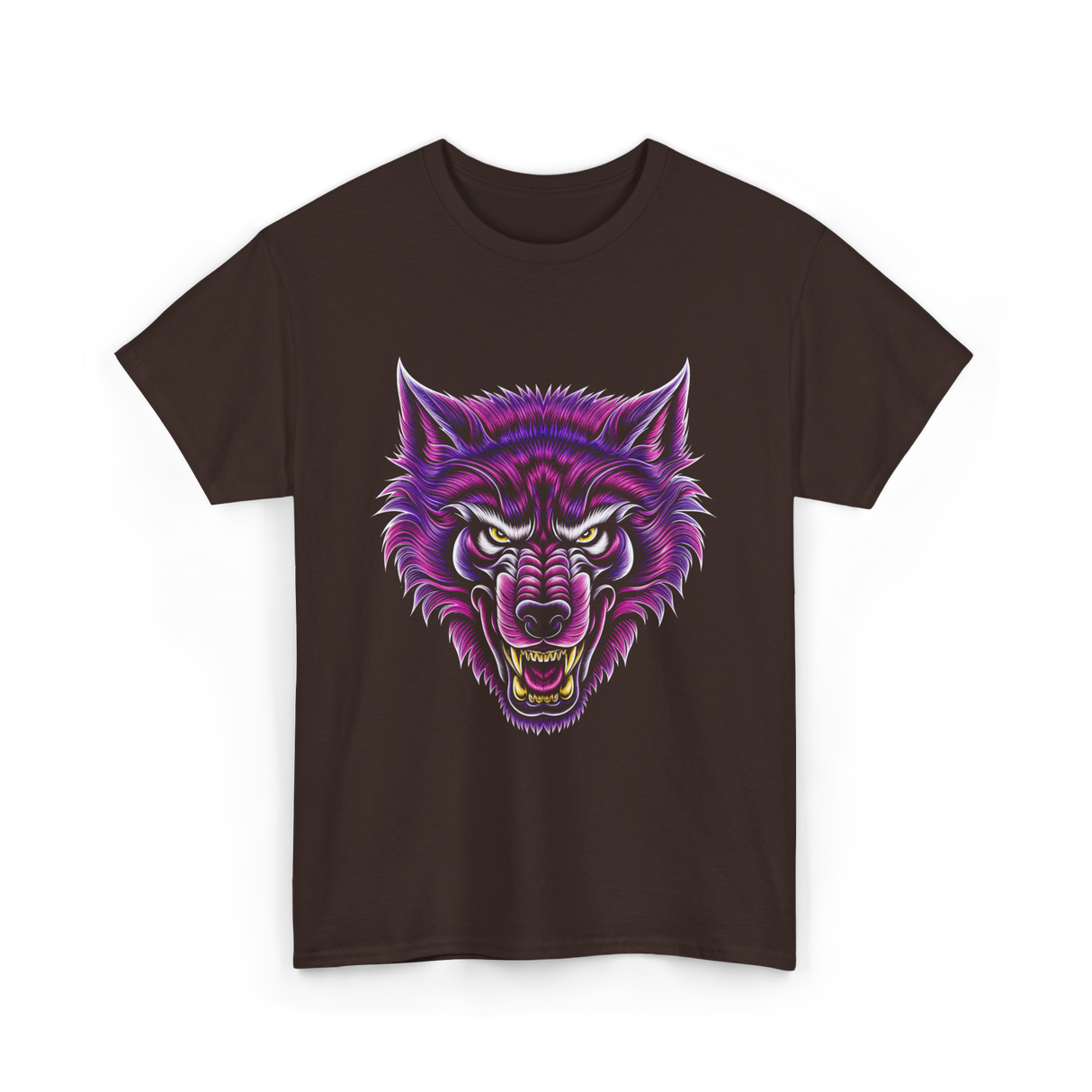 Cryptid Werewolf Head Mythical Creature T-Shirt - Dark Chocolate