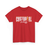 Custodial Staff Cleaning Service T-Shirt - Red