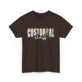 Custodial Staff Cleaning Service T-Shirt - Dark Chocolate