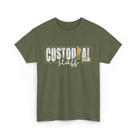 Custodial Staff Cleaning Service T-Shirt - Military Green