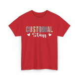 Custodial Staff Custodian Cleaning T-Shirt - Red