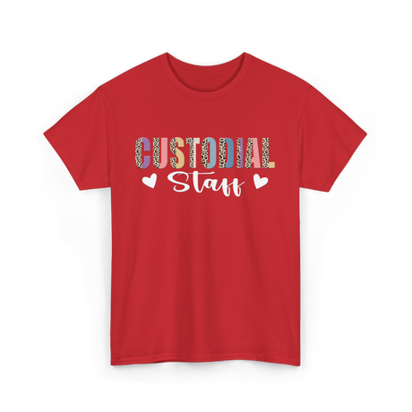 Custodial Staff Custodian Cleaning T-Shirt - Red