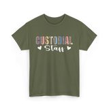 Custodial Staff Custodian Cleaning T-Shirt - Military Green