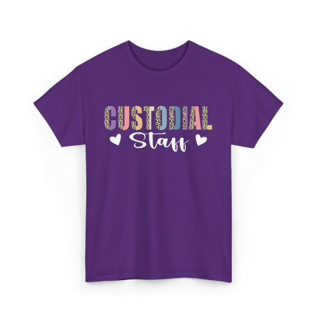 Custodial Staff Custodian Cleaning T-Shirt - Purple