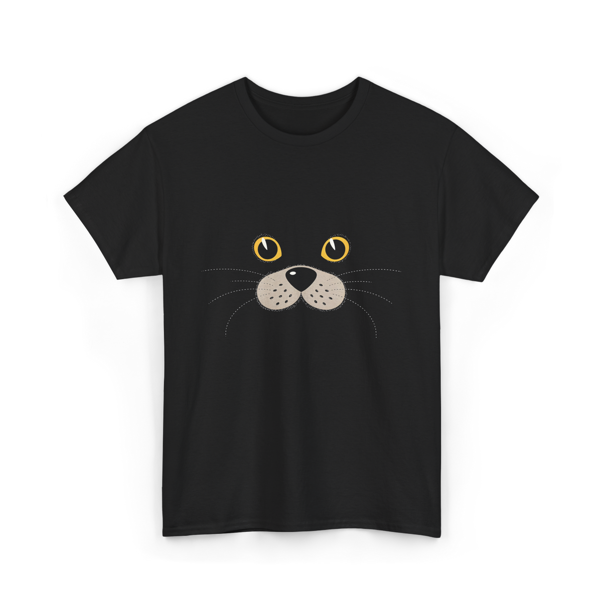 Cute Animal Face Seal T-Shirt - Black