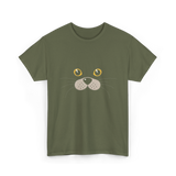 Cute Animal Face Seal T-Shirt - Military Green