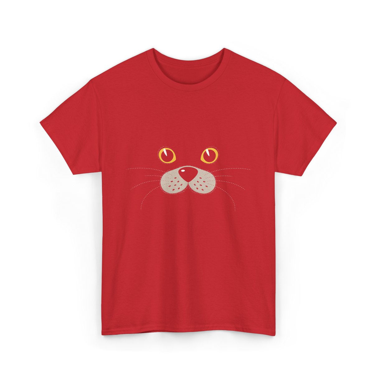 Cute Animal Face Seal T-Shirt - Red