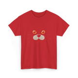 Cute Animal Face Seal T-Shirt - Red