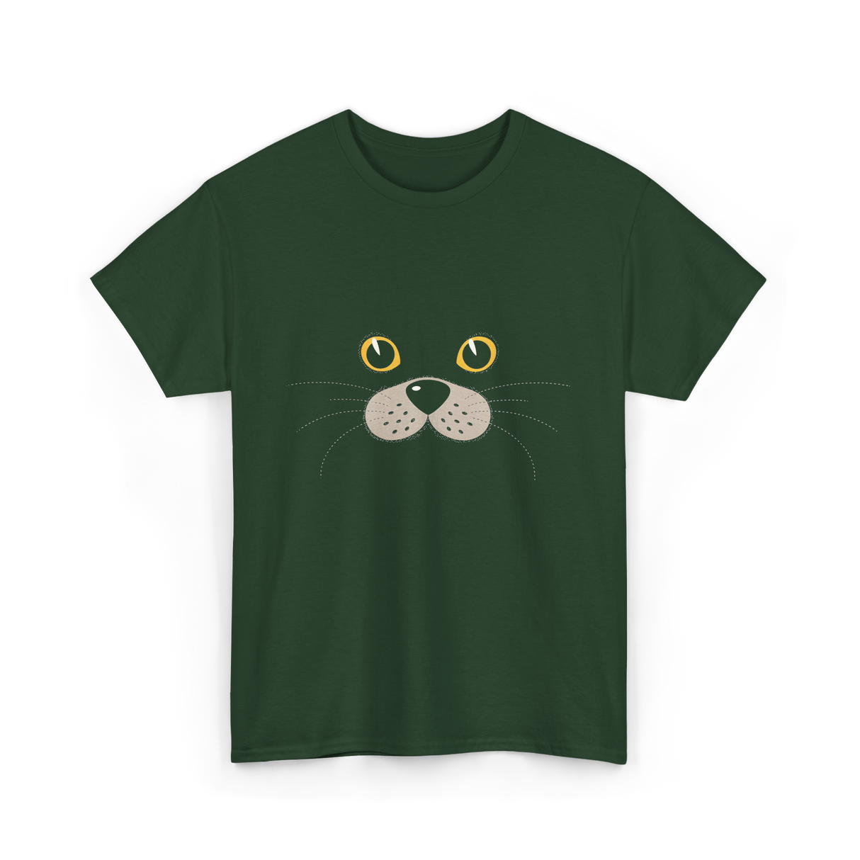 Cute Animal Face Seal T-Shirt - Forest Green