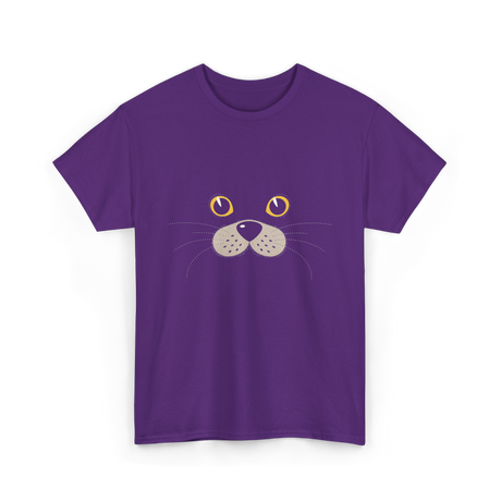 Cute Animal Face Seal T-Shirt - Purple