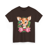 Cute Baby Deer Christmas Kids T-Shirt - Dark Chocolate