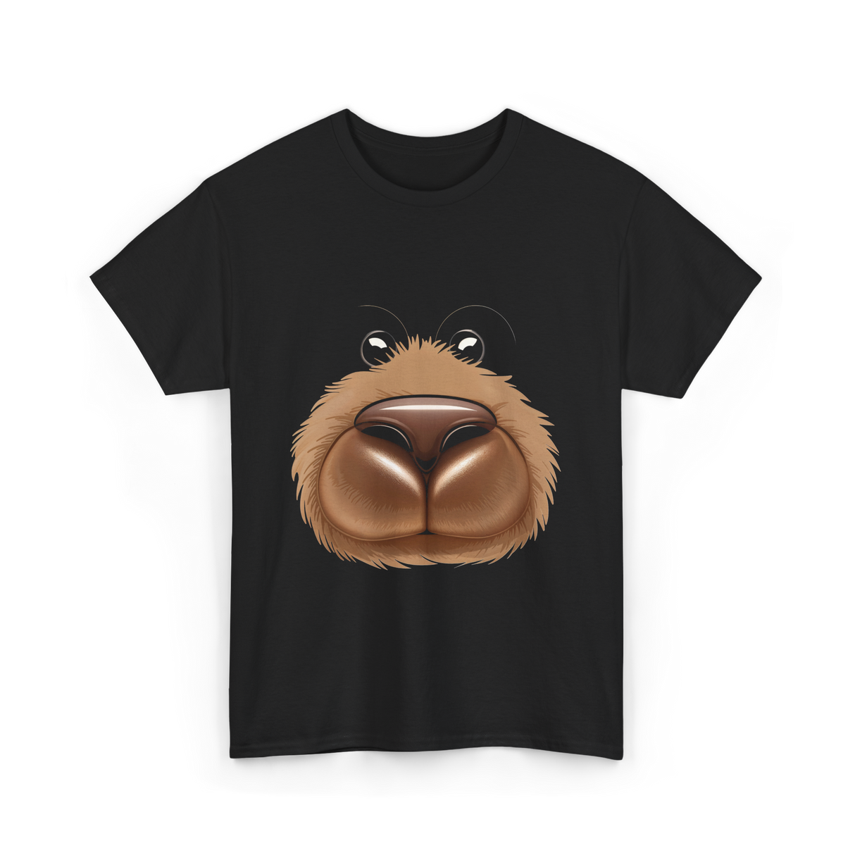 Cute Bear Face Bear Teddy T-Shirt - Black