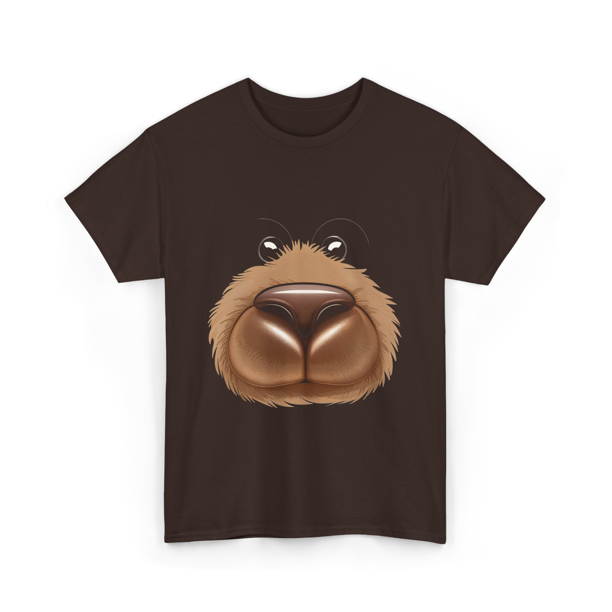 Cute Bear Face Bear Teddy T-Shirt - Dark Chocolate