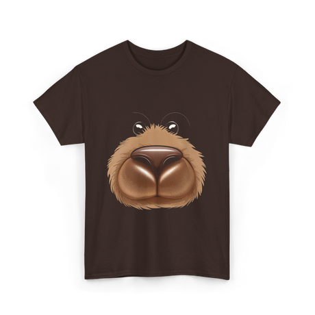 Cute Bear Face Bear Teddy T-Shirt - Dark Chocolate