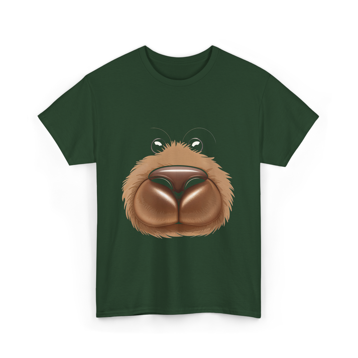 Cute Bear Face Bear Teddy T-Shirt - Forest Green