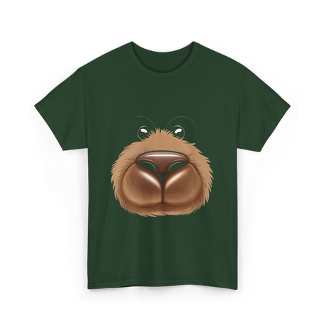 Cute Bear Face Bear Teddy T-Shirt - Forest Green