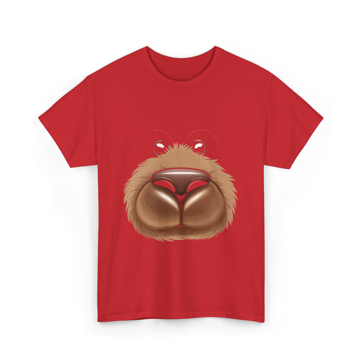 Cute Bear Face Bear Teddy T-Shirt - Red