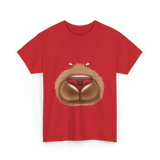 Cute Bear Face Bear Teddy T-Shirt - Red