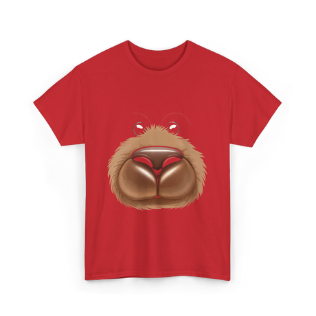 Cute Bear Face Bear Teddy T-Shirt - Red