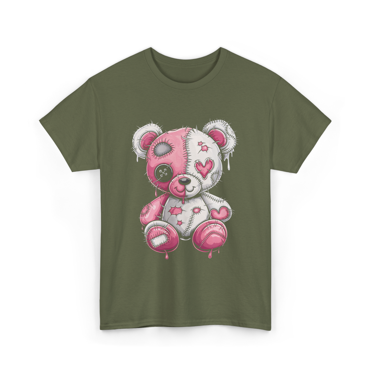 Cute Bear Plush Plushie T-Shirt - Military Green