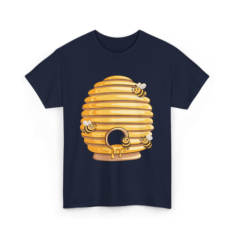 Cute Beehive Bees Honey Bee T-Shirt - Navy