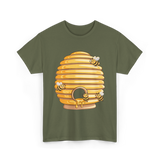 Cute Beehive Bees Honey Bee T-Shirt - Military Green