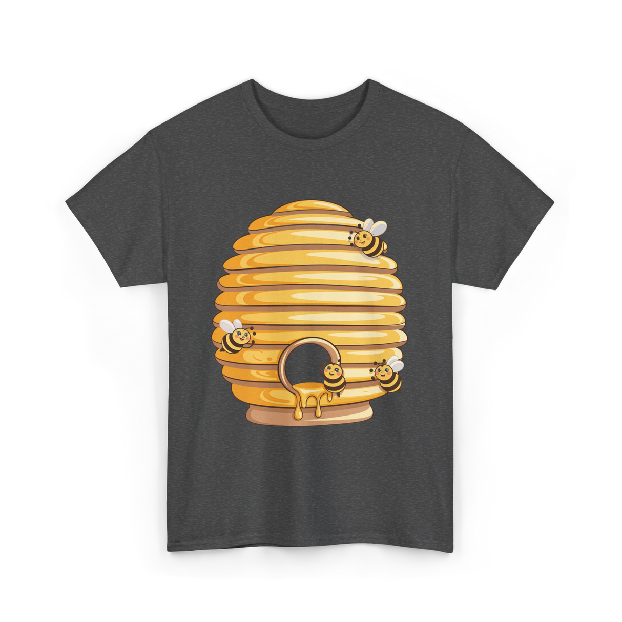 Cute Beehive Bees Honey Bee T-Shirt - Dark Heather