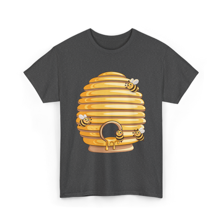 Cute Beehive Bees Honey Bee T-Shirt - Dark Heather