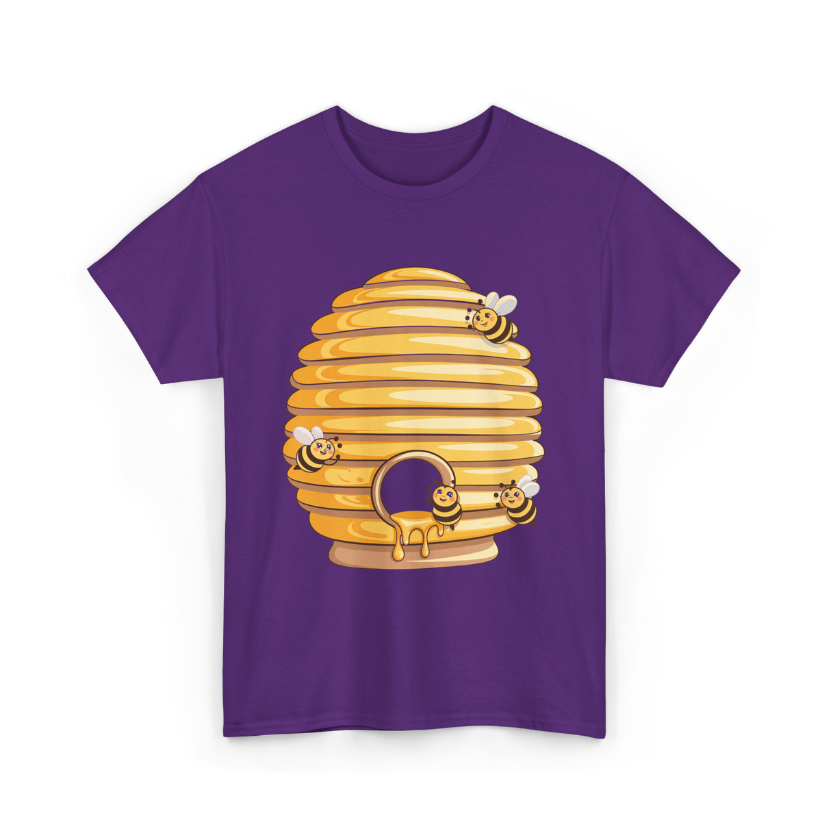 Cute Beehive Bees Honey Bee T-Shirt - Purple