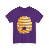 Cute Beehive Bees Honey Bee T-Shirt - Purple