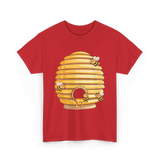 Cute Beehive Bees Honey Bee T-Shirt - Red