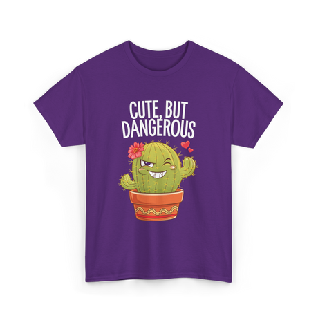 Cute But Dangerous Cactus T-Shirt - Purple