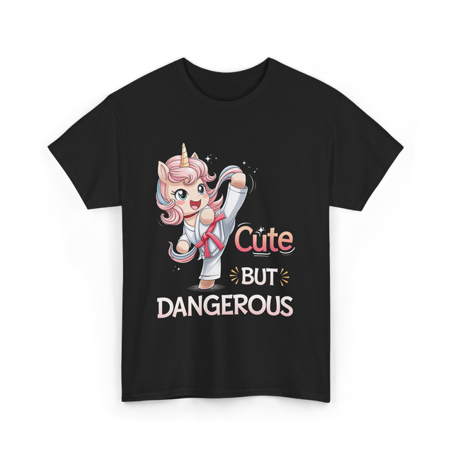 Cute But Dangerous Karate Unicorn T-Shirt - Black